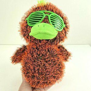 Kellytoy Duck Plush Stuffed Animal Neon Orange Black Green Sun Glasses 12 Inches